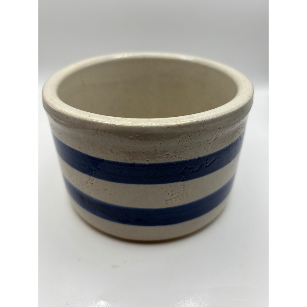 Vintage Robinson Ransbottom Co Roseville Ohio Stoneware Crock Blue Stripe 303A